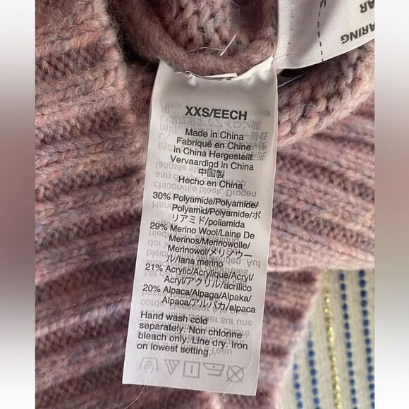 J. CREW Sweater Womens Sz XXS Pink  Cozy Chunky Wool Blend NWT - Picture 9 of 12